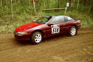 Dennis Martin / Kathy Freund at the first corner of SS1 in their Mitsubishi Eclipse GSX.