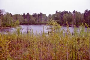 The lake off the county road that seperated two of the stages at the event.