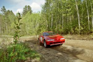 Roger Hull / Keith Roper at speed in their Eagle Talon in the Two Inlets State Forest.