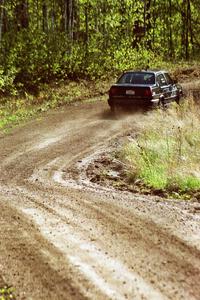 Paula Gibeault / Chrissie Beavis at speed in the Two Inlets State Forest in their VW Jetta.