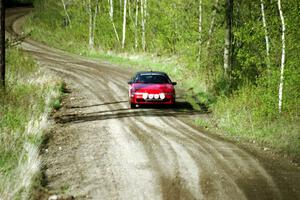 Mark Larson / Kelly Cox at speed in the Two Inlets State Forest in their Eagle Talon.