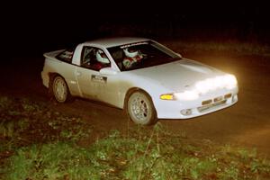 Chris Gilligan / Joe Petersen at speed at the crossroads spectator point in their Mistubishi Eclipse GSX.