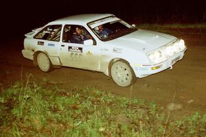 Colin McCleery / Jeff Secor at speed at the crossroads in their Merkur XR4Ti.