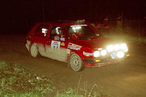 J.B. Niday / Al Kintigh at speed at the crossroads spectator area in ther VW GTI.