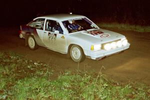 Jerry Brownell / Jim Windsor at speed at the crossroads spectator point in their Chevy Citation.
