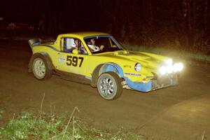 The Paul Moorman / Diane Sargent SAAB Sonett II takes the crossroads jump.