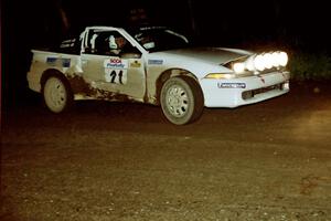 Chris Czyzio / Eric Carlson at a 90-right in their Mitsubishi Eclipse GSX on the final stage of the rally.