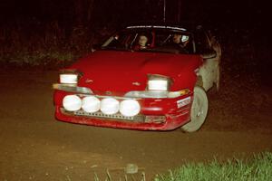 Mark Larson / Kelly Cox set up the wrong way for a 90-right in their Eagle Talon.