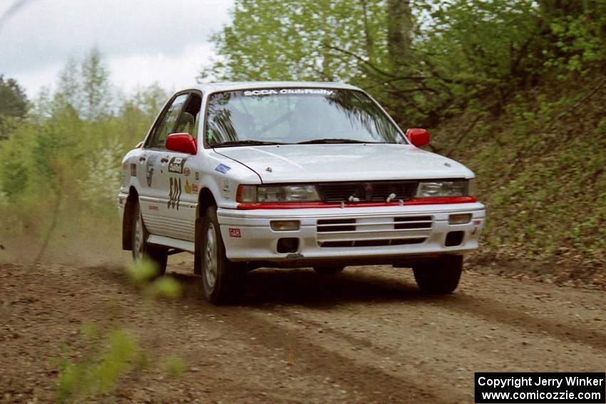 The Todd Jarvey / Rich Faber Mitsubishi Galant VR-4 at speed on Indian Creek Rd., SS1.