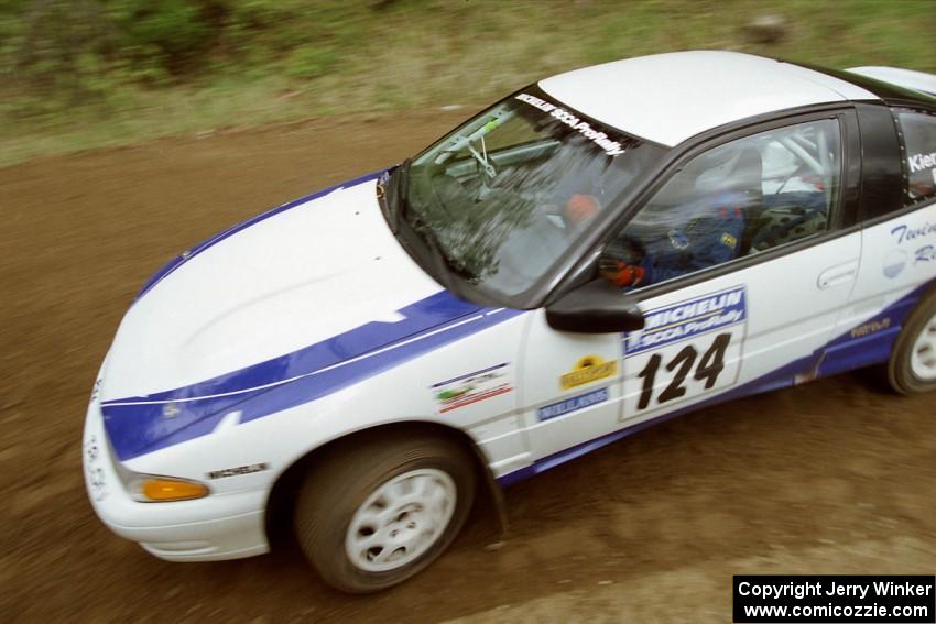 Carl Kieranen / Jerry Bruso drift their Eagle Talon through a 90-left on SS1, Indian Creek Rd.