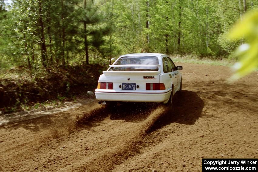 Colin McCleery / Jeff Secor drift their Merkur XR4Ti on Indian Creek Rd., SS1.