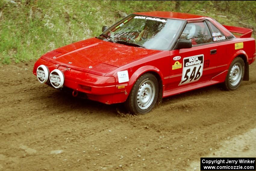Phil Schmidt / Steve Irwin purchased the ex-Chris Gilligan Toyota MR-2 seen here on SS1 of the event.