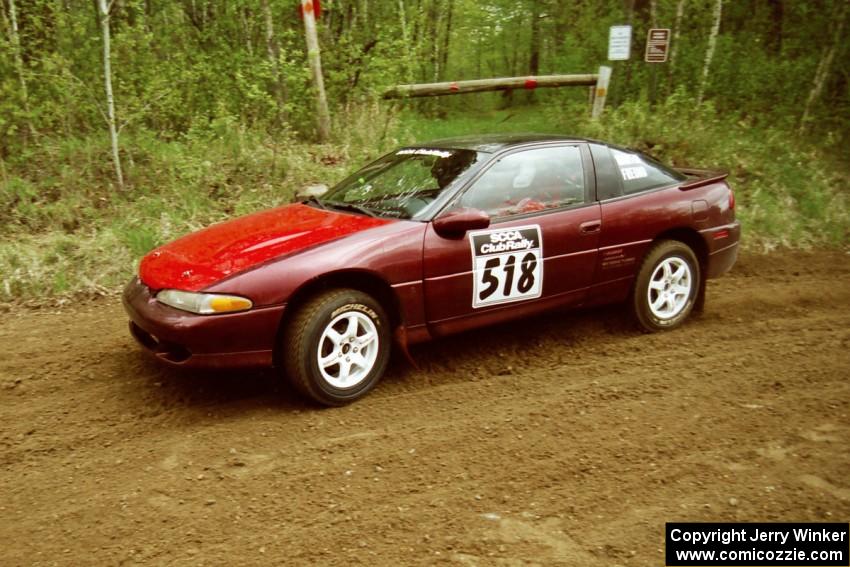 Dennis Martin / Kathy Freund at the first corner of SS1 in their Mitsubishi Eclipse GSX.