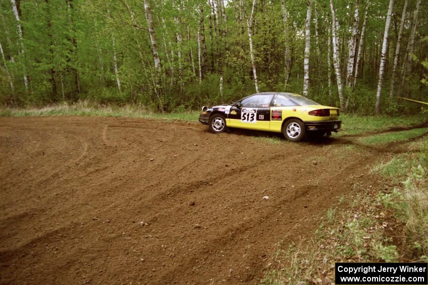 Rich Pankratz / Dick Lubotina backed up and got things straightened out at a 90-left on SS1 in their Saturn SL1.