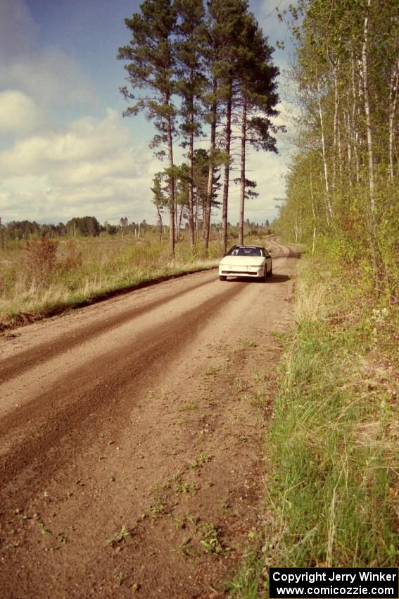 Chris Czyzio / Eric Carlson just moments after a huge off in their Mitsubishi Eclipse GSX in the Two Inlets State Forest.