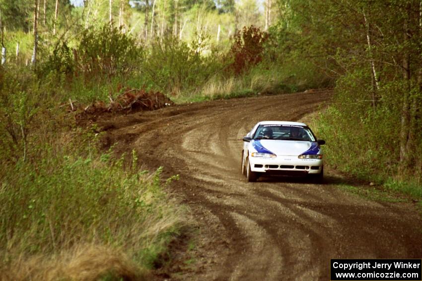 Carl Kieranen / Jerry Bruso at speed in the Two Inlets State Forest in their Eagle Talon.