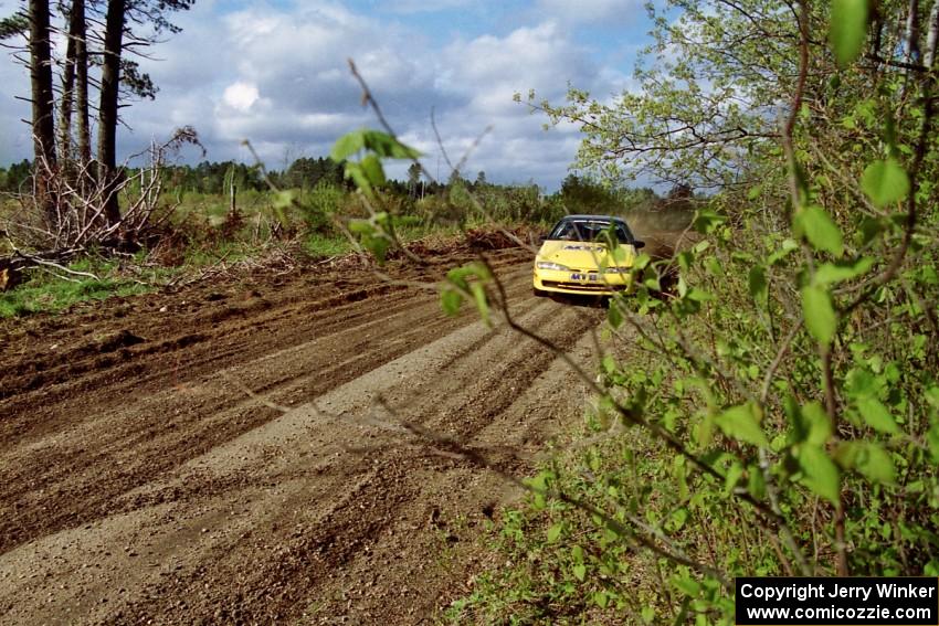 Steve Gingras / Bill Westrick at speed in their Eagle Talon in the Two Inlets State Forest.