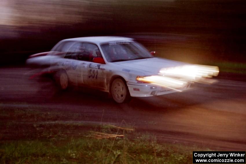 Todd Jarvey / Rich Faber at speed at the crossroads in their Mitsubishi Galant VR-4.