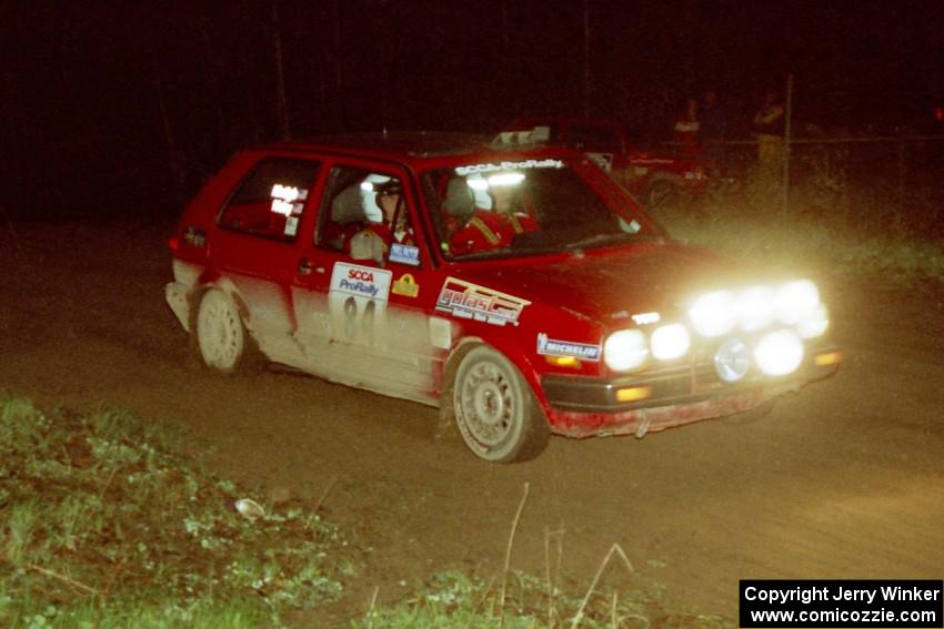J.B. Niday / Al Kintigh at speed at the crossroads spectator area in ther VW GTI.