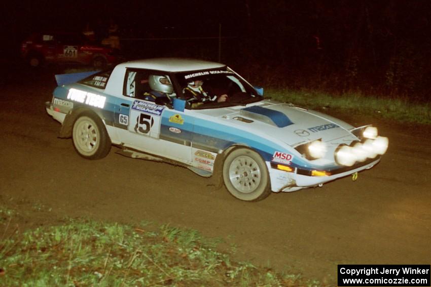 Doug Dill / Dave Fuss at speed at the crossroads in their Mazda RX-7.