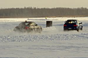 Brent Carlson / Matt Shaffer / Dave Steen, Jr. Subaru Impreza 2.5RS leads Cody Reinhofer's Audi TT