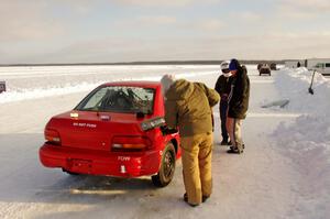 Mark Utecht / Dave Cammack / DS Subaru Impreza prepares for the next sprint race.