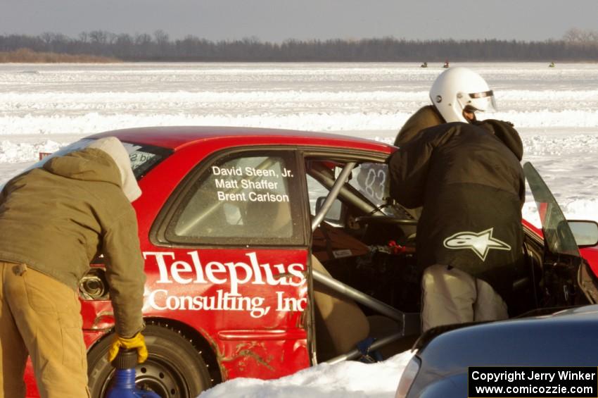 Mark Utecht / Dave Cammack / DS Subaru Impreza prepares for the next sprint race.