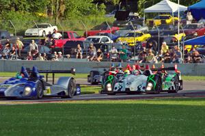 The Oreca FLM09s of Ricardo Gonzalez / Gunnar Jeannette and Anthony Nicolosi / Jarrett Boon / Kyle Marcelli lead the PC pack.