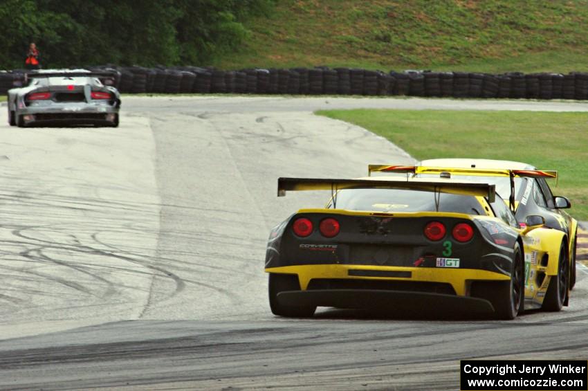 Jan Heylen / Mike Hedlund Porsche GT3 Cup, Antonio Garcia / Jan Magnussen and Tommy Milner / Oliver Gavin Chevy Corvette C6.Rs