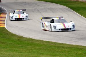 Ryan Dalziel / Alex Popow Riley XXVI/BMW and Brendon Hartley / Scott Mayer Riley XXVI/BMW on the warm-up lap