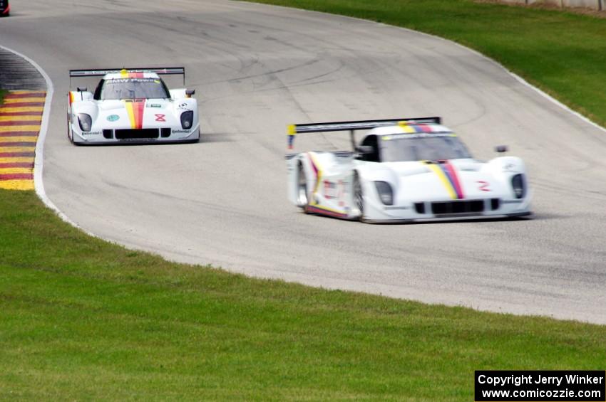 Ryan Dalziel / Alex Popow Riley XXVI/BMW and Brendon Hartley / Scott Mayer Riley XXVI/BMW on the warm-up lap