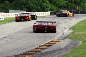 The leaders head into turn 7 near the midpoint of the race.