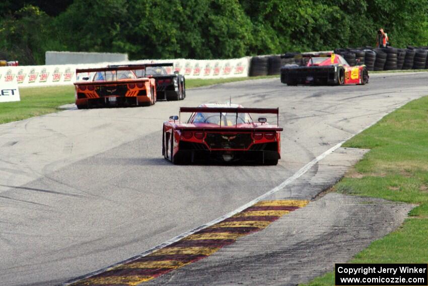 The leaders head into turn 7 near the midpoint of the race.