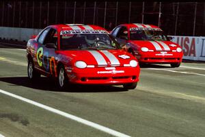 Greg Featherstone's (15) and Peter Kitchak's (19) Dodge Neon ACRs