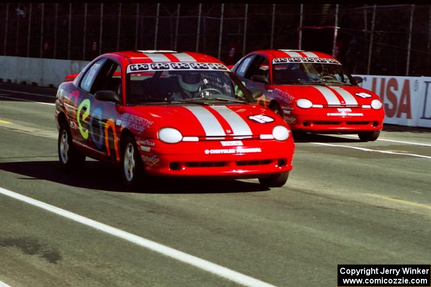 Greg Featherstone's (15) and Peter Kitchak's (19) Dodge Neon ACRs