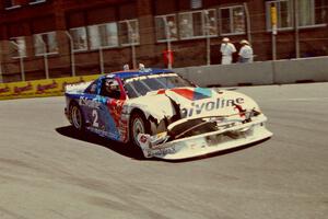 Brian Simo's Ford Mustang sporting damage