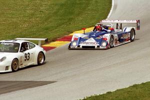 Jack Baldwin / George Robinson / Hurley Haywood Riley & Scott Mk. III/Judd chases the Jan Rask / Tom McGlynn Porsche 996 GT3