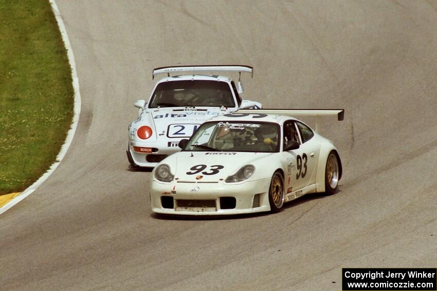 Jan Rask / Tom McGlynn Porsche 996 GT3-R and Andy Hajducky / Bobby Oneglia / Dave Geremia Porsche 911 Carrera RSR