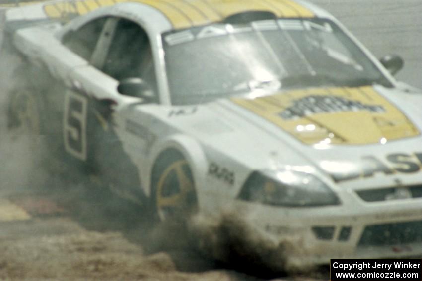Terry Borcheller / Ron Johnson Ford Saleen Mustang goes into the gravel trap at Canada Corner
