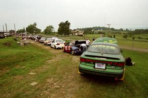 Tad Ohtake / Bob Martin Ford Escort ZX2 at the end of the long tech inspection line.