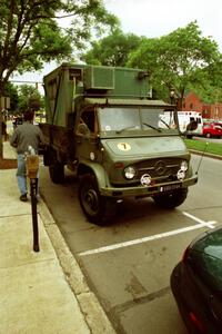 A Mercedes-Benz army vehicle was one of the sweep vehicles for the weekend.