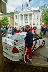 Pete Lahm / Matt Chester Mitsubishi Lancer Evo IV at parc expose before the rally.