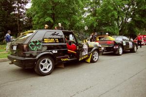 Declan Hegarty / Kevin Mullan VW GTI and at parc expose before the rally.