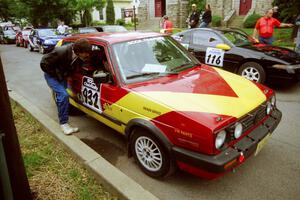 Dmitri Kishkarev / Elena Roumiantsev VW GTI at parc expose before the rally.