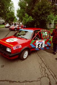 Brian Vinson / Luke Stuart VW GTI at parc expose before the rally.