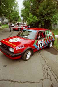 Brian Vinson / Luke Stuart VW GTI at parc expose before the rally.