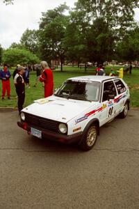 Bob Nielsen / Rob Bohn VW GTI at parc expose before the rally.