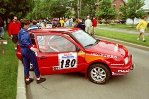 Chris Havas / Éric Tremblay VW Golf at parc expose before the rally.