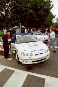 Paul Choiniere / Jeff Becker Hyundai Tiburon at parc expose before the rally.