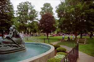 The view of parc expose from the park in the center of Wellsboro, PA.